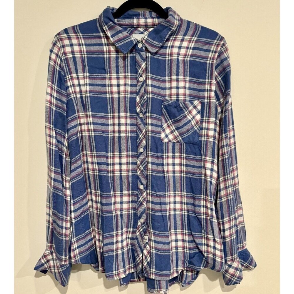 Rails Medium Women’s flannel Plaid Soft casual comfy relaxed button down